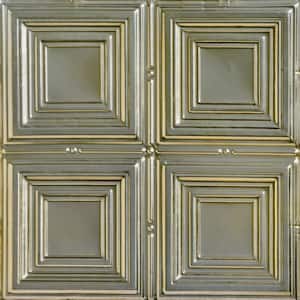 Cubism Gold Nugget 2 ft. x 2 ft. Decorative Tin Style Nail Up Ceiling Tile (24 sq. ft./case)