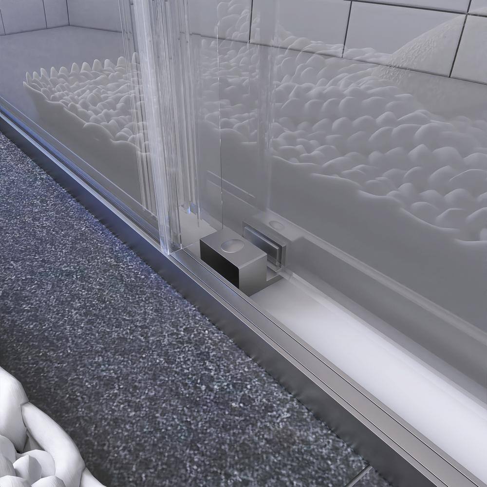 56-60" Brushed Nickel and Glass Sliding Shower Door