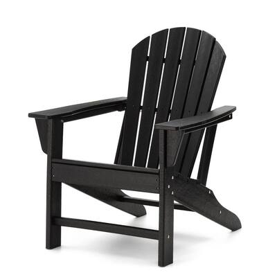 Black HDPE Plastic Adirondack Chair