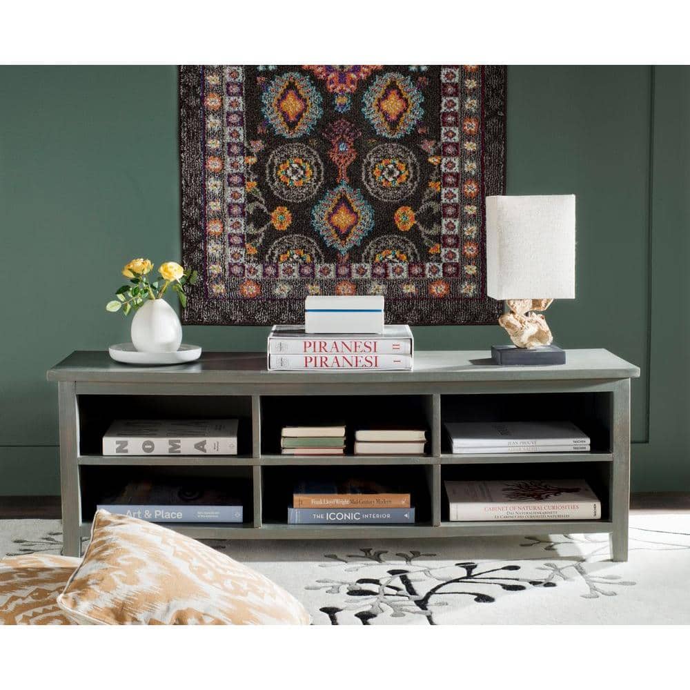 Gray Transitional Kids' Bookshelf with Storage Cubes