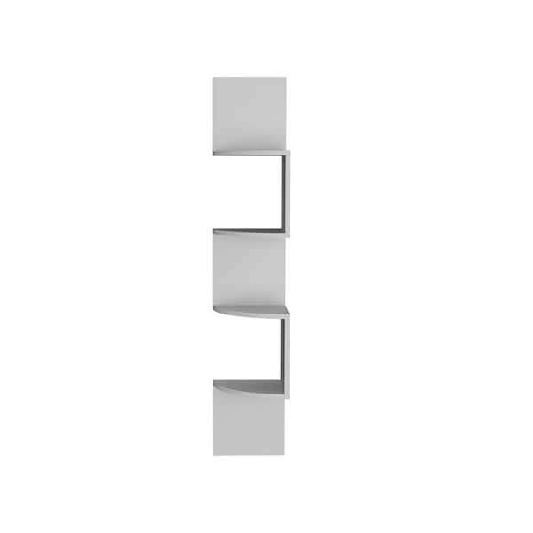 Unbranded Beautiful 9.8 in. W x 9.8 in. D White Wood Decorative Wall Shelf, Corner Floating Shelf with Modern 4-Tier Display