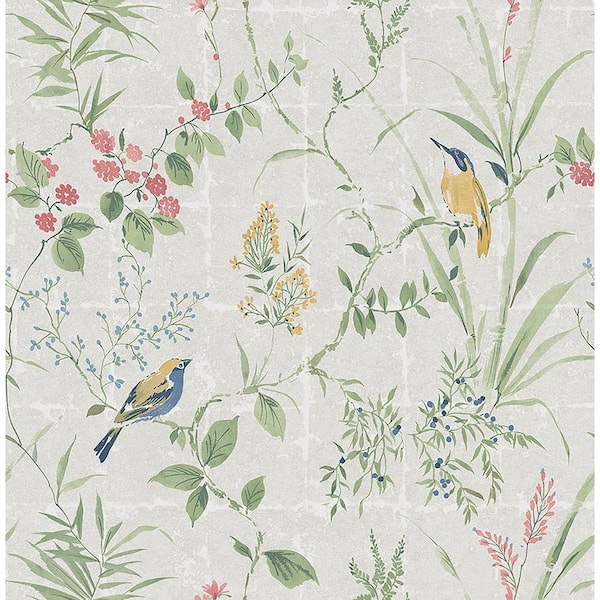 Beacon House Imperial Grey Garden Chinoiserie Grey Paper Strippable Roll (Covers 56.4 sq. ft.)