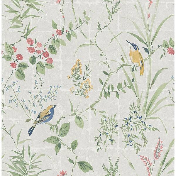 Beacon House Imperial Grey Garden Chinoiserie Washable Wallpaper Sample