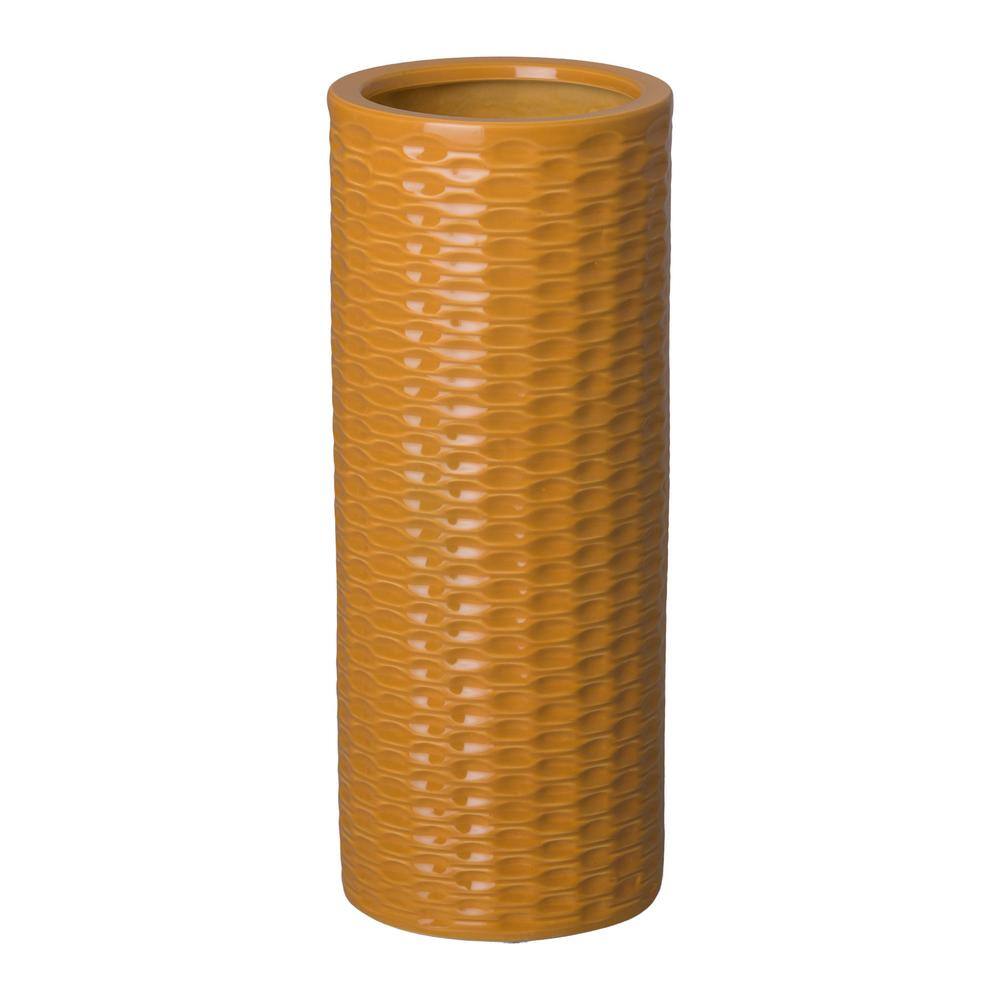 Emissary Round Relief Saffron Ceramic Umbrella Stand CV191402SF The