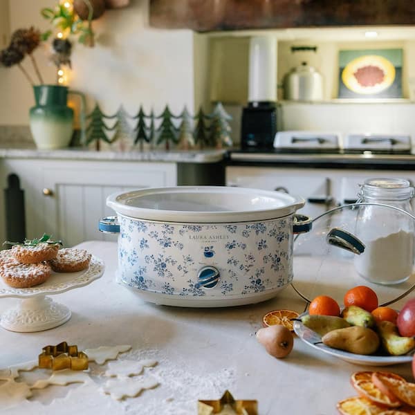 Laura Ashley VQ - 6.8 qt. China Rose Stainless Steel Slow Cooker