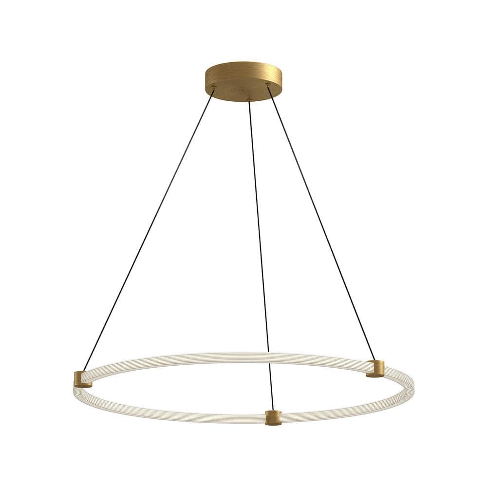 Bruni 32 in. 1 Light 45-Watt Brushed Gold Integrated LED Pendant Light price history on PriceWatchPro