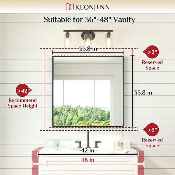 KeonJinn 36 in. W x 36 in. H Rectangle Aluminum Framed Wall