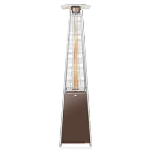 38,000 BTU Brown Propane Outdoor Pyramid Patio Heater with Dancing Flames