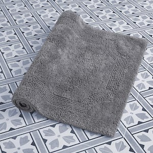 Reversible Charcoal Cotton 2-Piece Bath Mat Set