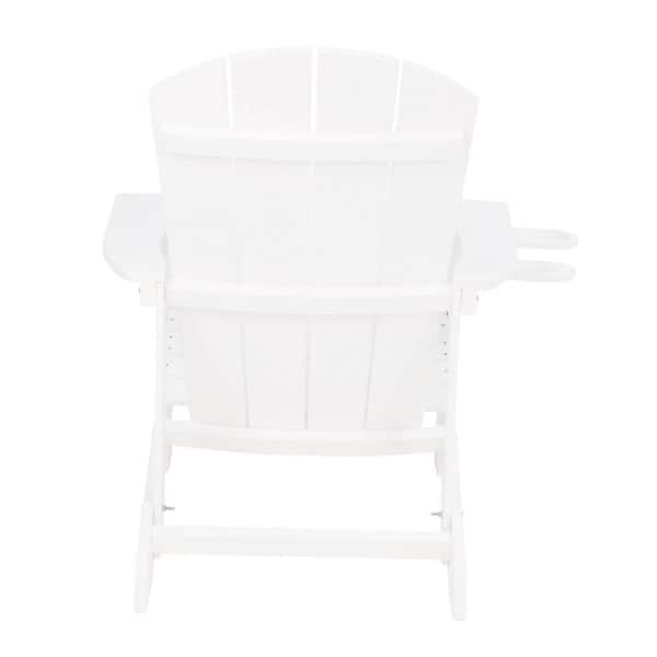 1-Pack White All-Season Ergonomic Plastic Outdoor Lounge Chair
