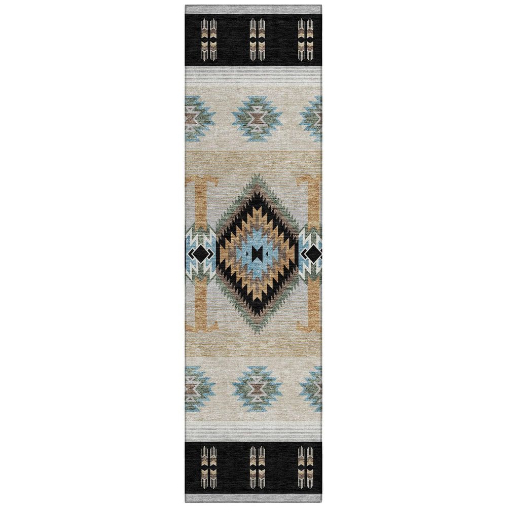 Chantille Machine Washable Indoor/Outdoor Abstract ACN2541 Black 2 ft. x 7 ft. Runner Rug price history on PriceWatchPro