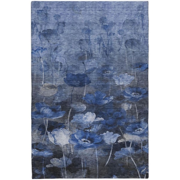Dream Shag Premium Machine Washable Abstract ADS613 Blue 10 ft. x 14 ft. Area Rug
