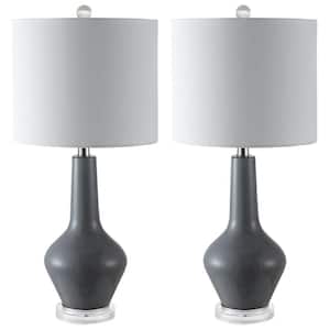 Velor 24 in. Smoked Gray Glass Table Lamp