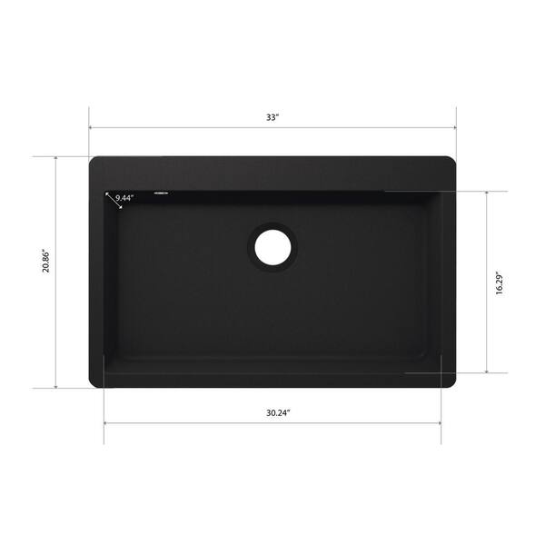 CHESHIRE 33 in. Drop-in/Undermount Single Bowl Quartz Kitchen Sink