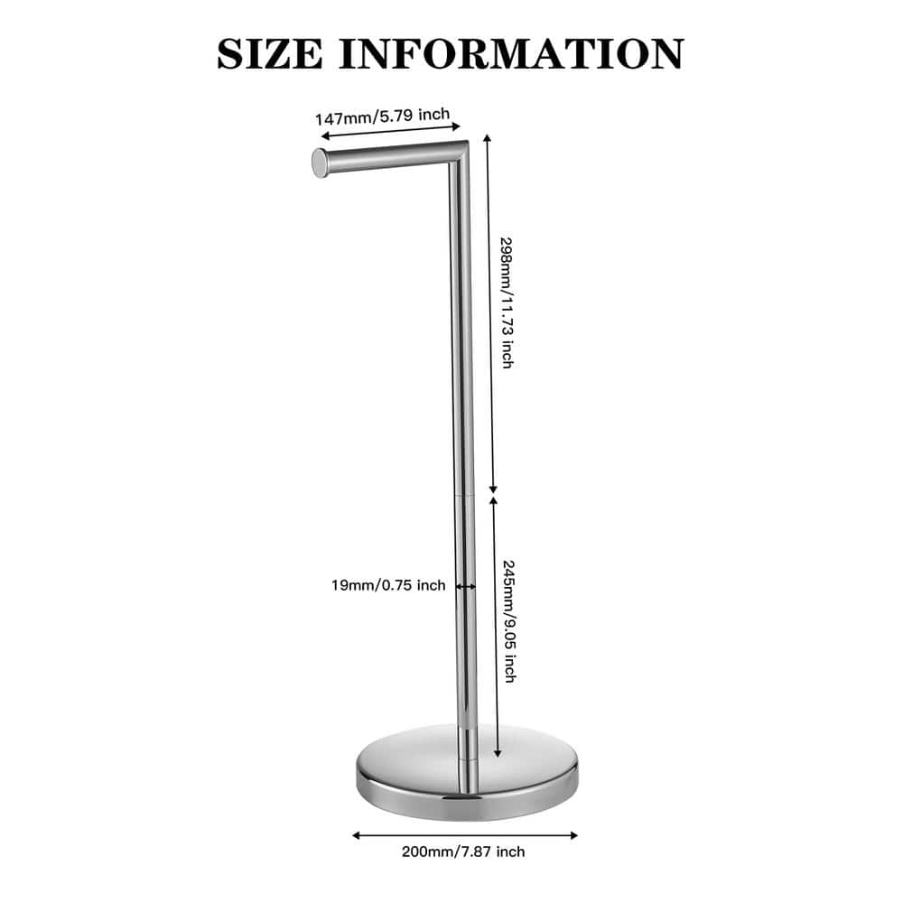 Polished Chrome Freestanding Stainless Steel Toilet Paper Holder