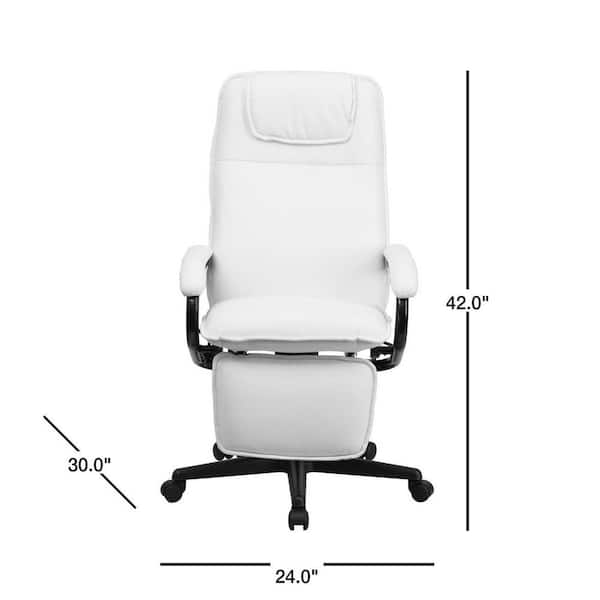 Flash Furniture High Back White Leather, Leather Reclining Office Chair