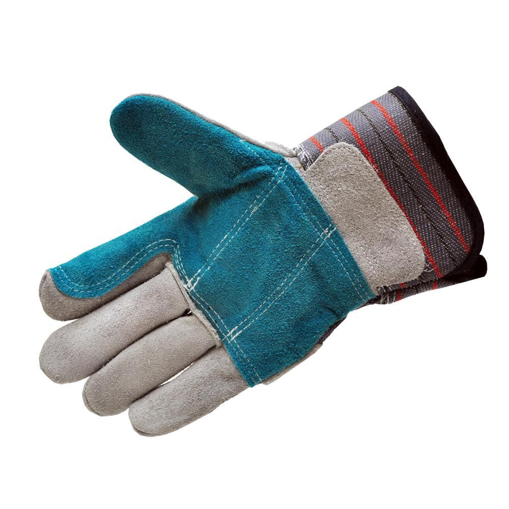 5 Pair Pack. G & F 5025L-5 Premium Suede Leather Work Gloves with Extra Long Rubberized Safety Cuff