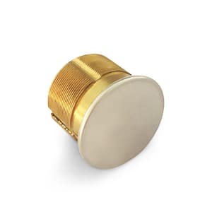 1-1/8 in. Solid Brass Dummy Mortise Cylinder with Satin Chrome Finish