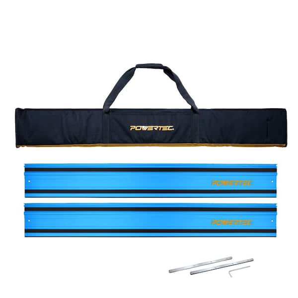 110 in. Track Saw Guide Rail with Protective Bag for Makita/Festool Track Saws, Incl. 2x55 in. Guide Rails, 2 Connectors