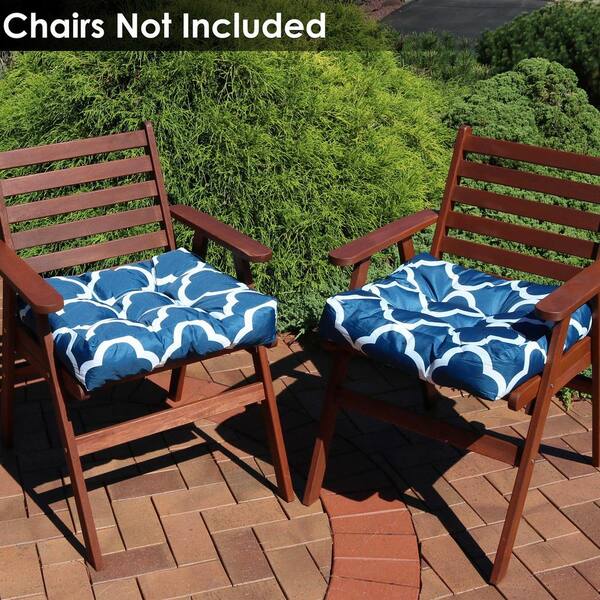 20 In X Navy Blue And White Quatrefoil Square Tufted Outdoor Seat Cushions Set Of 2 Zet 732 - Navy And White Patio Chair Cushions 20 In X Navy Blue And White Quatrefoil Square Tufted Outdoor Seat Cushions Set Of 2 Zet 732 - Navy And White Patio Chair Cushions