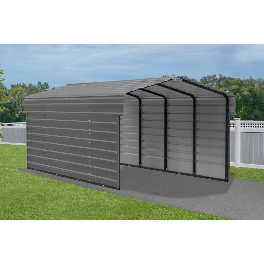 10' x 20' Charcoal Steel Carport Kit with Enclosure