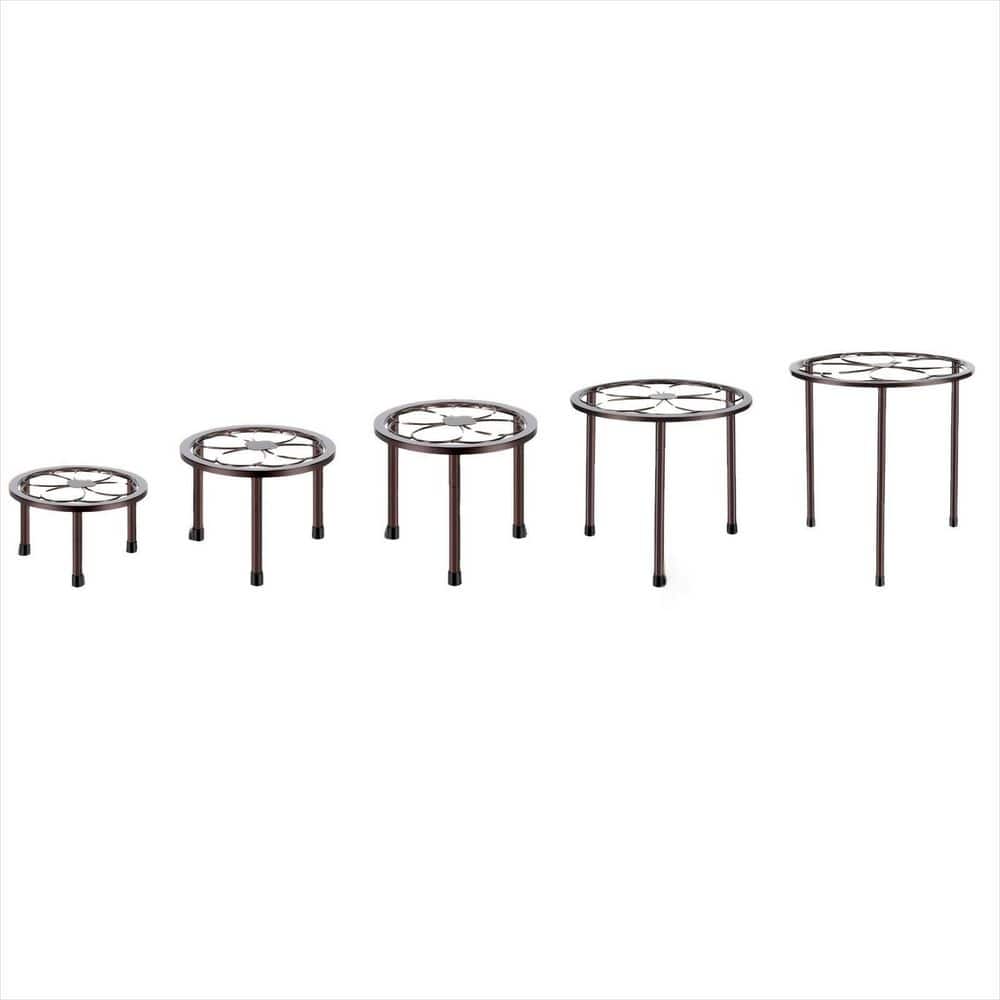 5-Pack (11.81 in. W x 11.81 in. H) Anti-Rust Iron Metal Plant Stand, Heavy Duty Flower Pot Stands, Brown price history on PriceWatchPro