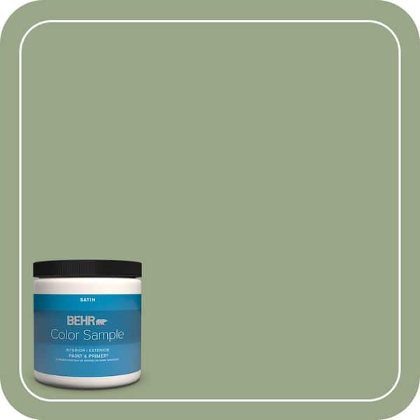 BEHR PREMIUM PLUS 8 oz. #MQ6-51 Fern Leaf Satin Enamel Interior/Exterior Paint & Primer Color Sample