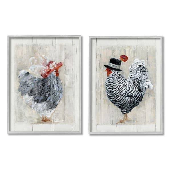 Stupell Industries Farm Rooster and Hen Vintage Birds Brim Hats by Sally  Swatland 2-Piece Framed Print Animal Art 11 in. x 14 in.  a2-236_gff_2pc_11x14 - The Home Depot