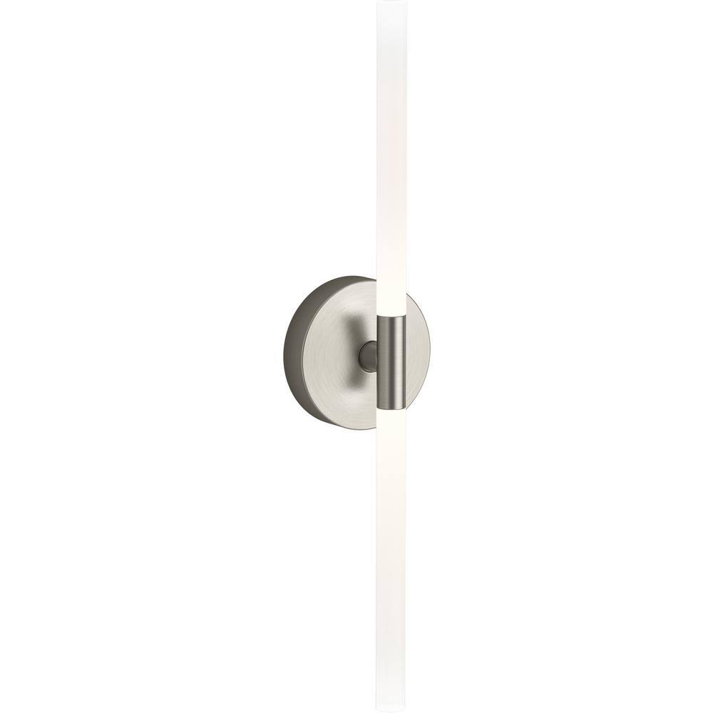 Polished Nickel 24" LED Bubble Glass Sconce, Dimmable and Damp Rated