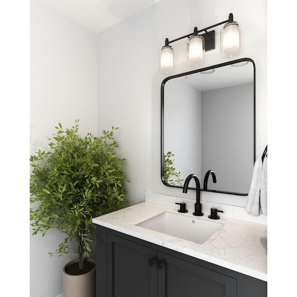 DSI LIGHTING Jaylin 22 in. 3-Light Matte Black Vanity Light