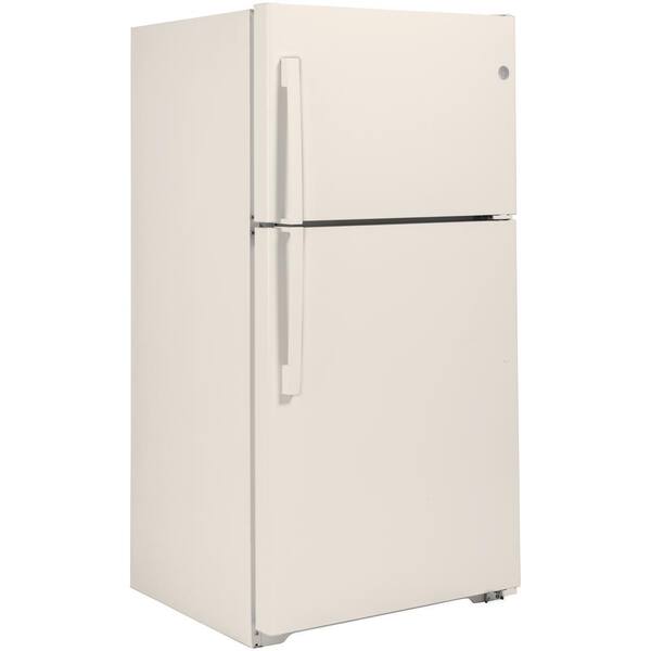 Ge 21 9 Cu Ft Top Freezer Refrigerator In Bisque Energy Star Gte22jtnrcc The Home Depot