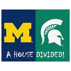 NCAA Michigan/Michigan State House Divided 3 ft. x 4 ft. Area Rug