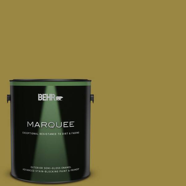 BEHR MARQUEE 1 gal. #380D-7 Wild Grass Semi-Gloss Enamel Exterior Paint & Primer