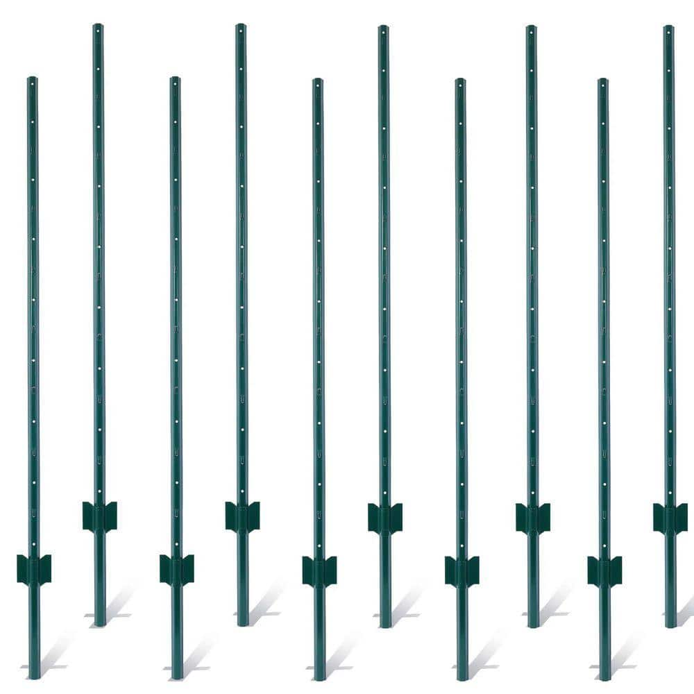 5 ft. x 1.2 in. Heavy Duty Metal Fence Posts U-Channel Steel for Garden Wire Fencing Corner & Line Support 10-Pack price history on PriceWatchPro