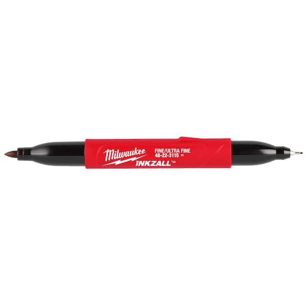 Milwaukee INKZALL Black Ultra Fine and Fine Point Double Sided