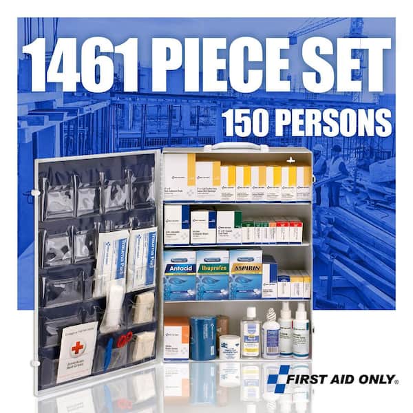 First Aid Only 249-O/P 200 Person 5 Shelf First Aid Industrial Metal Cabinet  With Pocket Liner