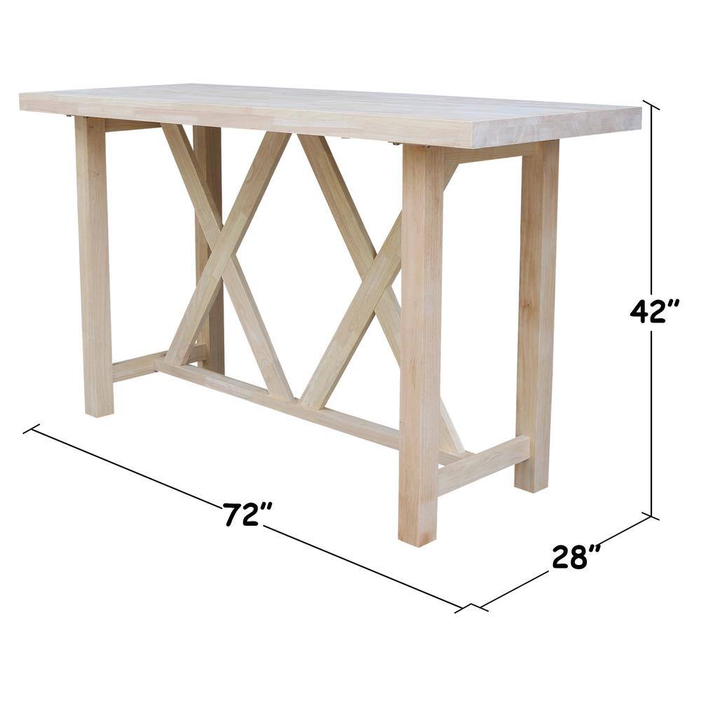 Eco-Friendly Solid Para Wood Bar Height Dining Table