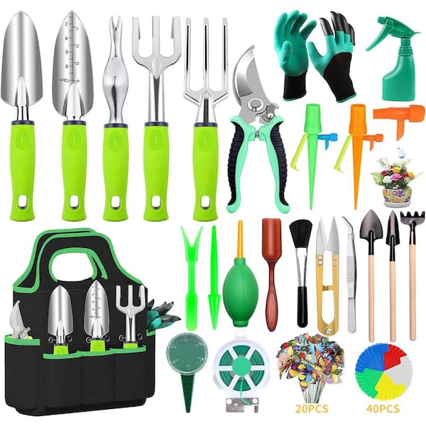 Unbranded 84-Pieces Garden Tools Set and 10-Pieces Succulent Tools Set with Garden Tool Bag and Gloves Spraye for Outdoor