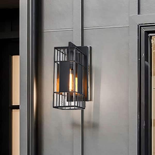 Designers Fountain Edgehill 18 in. 1-Light Black Outdoor Wall