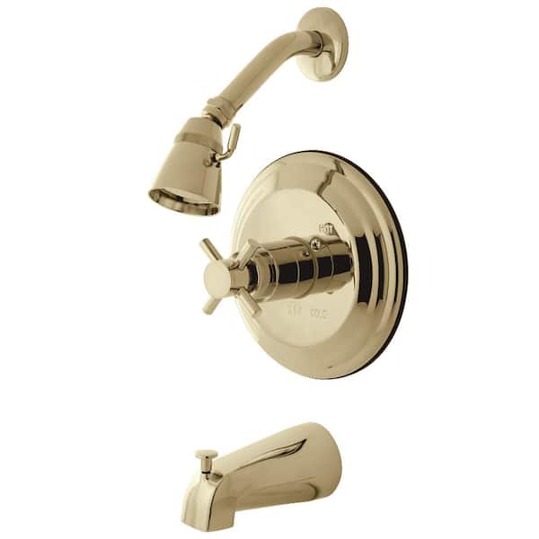 Kingston Brass Concord Single Handle 1-Spray Tub and Shower Faucet 2 GPM with Pressure Balance in. Polished Brass