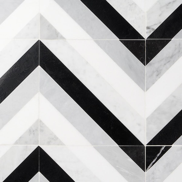 Ivy Hill Tile Chelsea Black and White 8 in. x 8 in. Polished