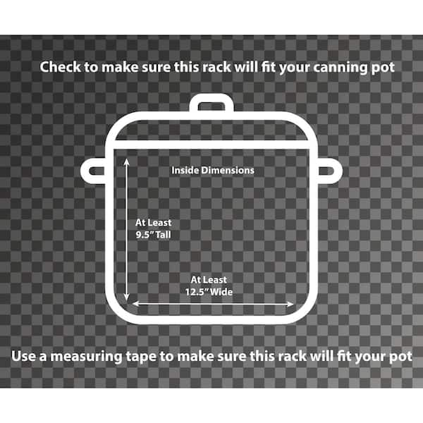 Concord 2-Piece 12 in. Stainless Steel Canning Rack, Canner Cookware Set, Holds 8 Pint or 7 Qt. Jars, Silver