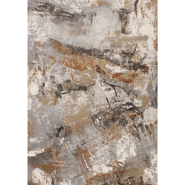 Aethera Collections 8' x 11' (7'10" x 10'10") Grey Distressed, Organic Indoor Area Rug