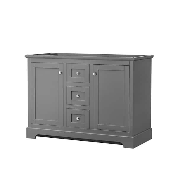 Wyndham Collection Avery 47.25 in. W x 21.75 in. D Vanity Cabinet Only in Dark Gray