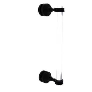 Pacific Grove 12 in. Single Side Shower Door Pull with Dotted Accents in Matte Black