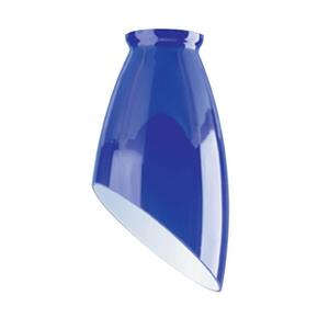 6-3/4 in. Handblown Indigo Blue Angled Design Shade with 2-1/4 in. Fitter and 3-3/4 in. Width