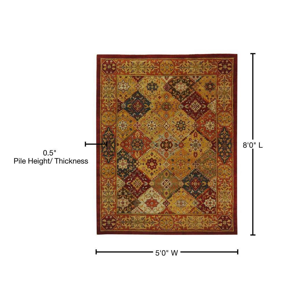 Heritage Multi-Color Hand-Tufted Wool 5' x 8' Area Rug