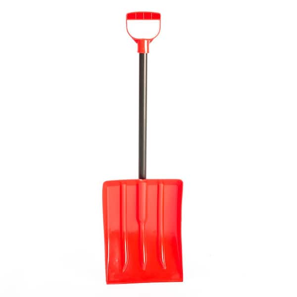 EXCEPTIONAL CONCEPTS 32 in. Powder Coated Steel Handle with Plastic Blade Snow Shovel for Kids and Emergency Snow Shovel