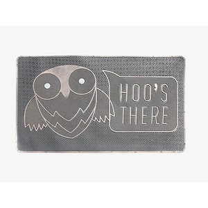 A1HC Hoo's There Owl Rubber Pin Welcome Door Mats for Outdoor Entrance, Welcome  Mats for Front Door Indoor Non-slip Backing Outside 18x30 