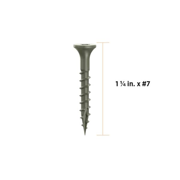 1-1/4 in. #7 Green Star Drive Exterior Bugle Head Wood Deck Screws (350-Count)